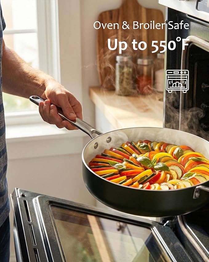 Pots and Pans Set - Nonstick Creamic Kitchen Cookware Sets Non Toxic Cookware Set With Dutch Oven, Frying Pan, Saucepan, Sauté Pan, Cooking Utensils Set, Pots and Pans for Cooking Set Gifts - Image 5