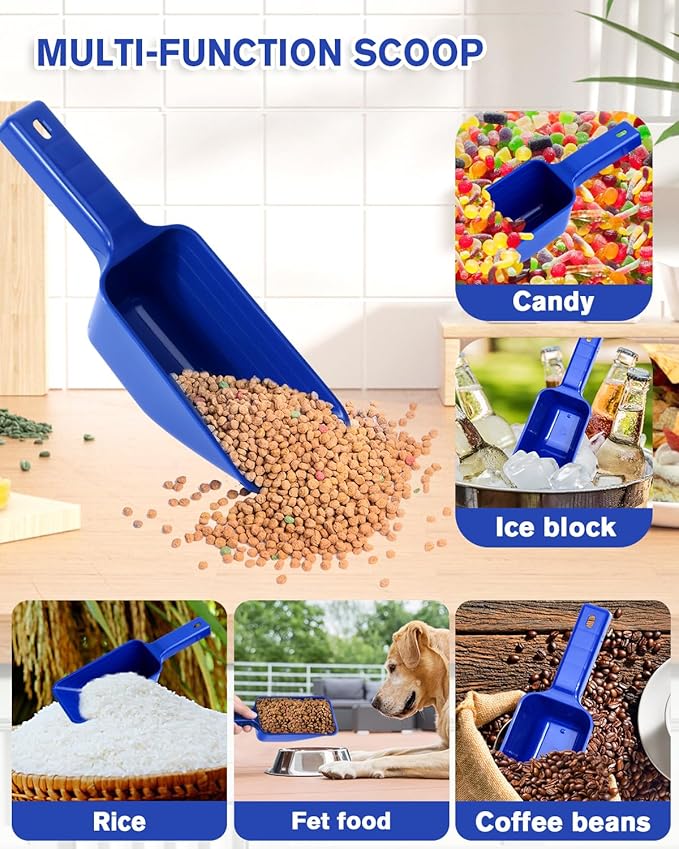 2 Cup Dog Food Scoop(2 Pack), Plastic Pet Food Scoop with Measuring Lines for Accurate Pet Food Portions,Dishwasher Safe (Blue) - Image 5
