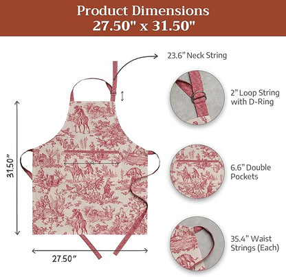 Maison d' Hermine 100% Cotton Apron for women with Pocket Kitchen Chef Apron for Men Cooking Mothers Day Gifts