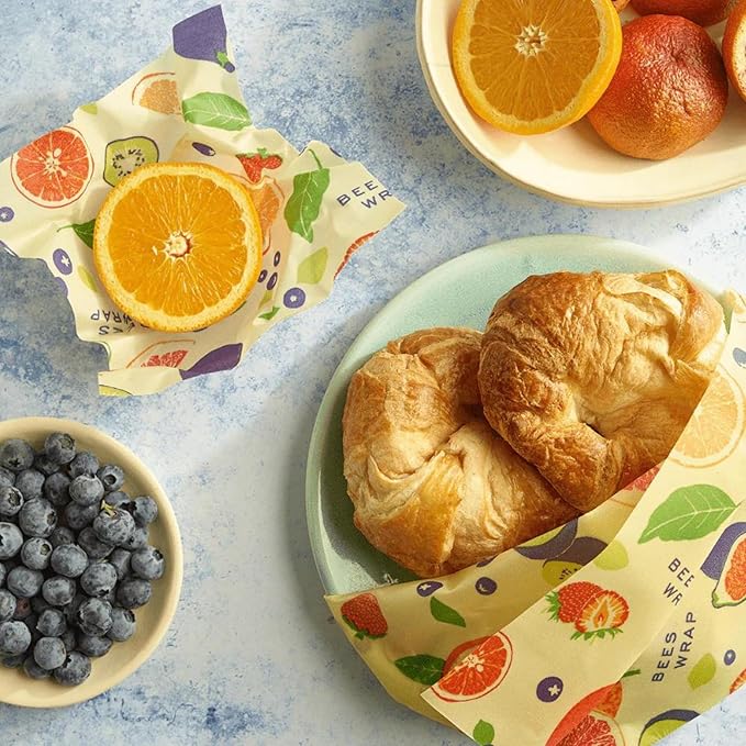 Bee's Wrap Beeswax Wraps for Food - Cut to Size 14x52" Beeswax Wrap Roll - Plastic Free Made in USA Reusable Natural Food Wrap - Fresh Fruit - Image 3