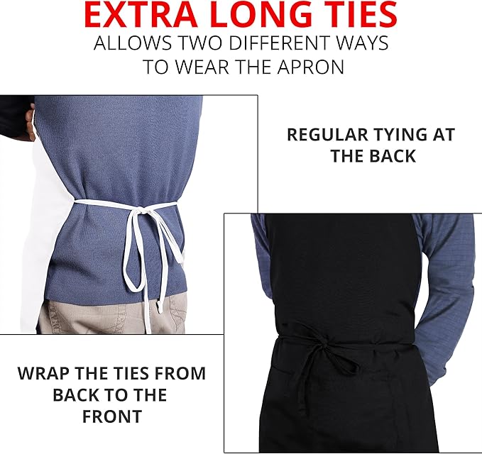 Utopia Kitchen 2 Pack Bib Apron, Adjustable with 2 Pockets, Water and Oil Resistant, Cooking Kitchen Chef Apron for Women Men - Image 6