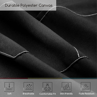 MEEDEN Painting Apron for Men Women: Adjustable Cross Back Waterproof Polyester Canvas Art Apron with 3 Pockets - Artist Apron for Acrylic Oil & Watercolor Painting, Gardening, Cooking - Black
