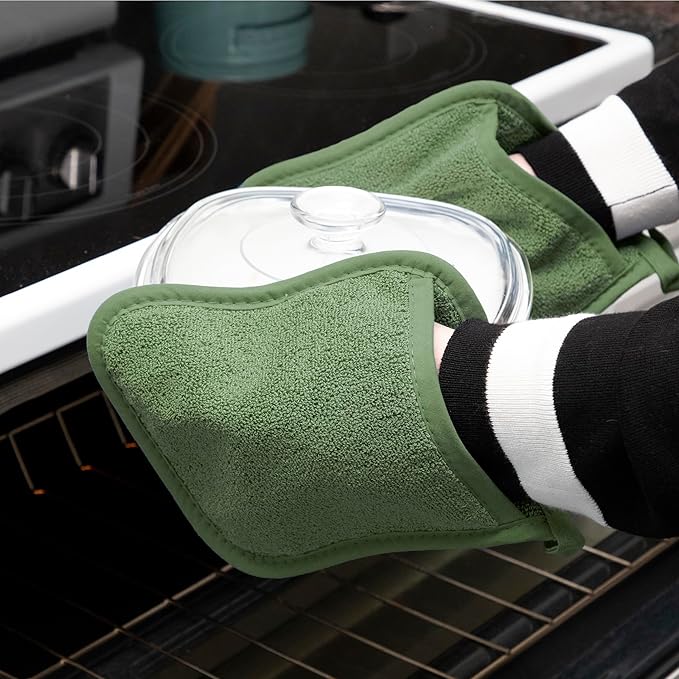 RITZ Terry Pocket Mitt & Hot Pad: Unparalleled Heat Resistant, Durable 100% Cotton – Ergonomically Designed for Optimal Grip – Easy-Care Machine Washable – 4-Pack, Juniper - Image 4