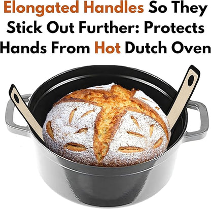 Introducing The Easy-Lift Dutch Oven Silicone Bread Sling & Scoop & Dust Flour Sifter Combo. A Premium Sourdough Bread Mat & Artisanal Flour Dusting Wand Bread Baking Supplies Set (2pcs)