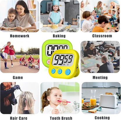 ZILLEEN Classroom Timer for Kids Teachers 2 Pack Digital Timers, Green & Yellow - Image 4