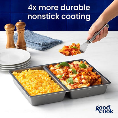 GoodCook Divided Baking Sheet Premium Carbon Steel Nonstick Pan, 11 x 14-Inch