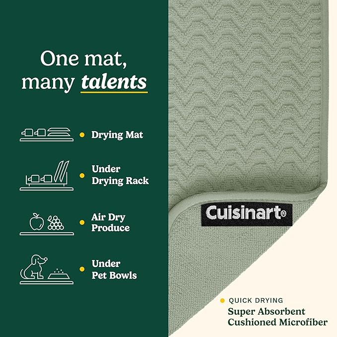 Cuisinart Dish Drying Mats for Kitchen Counter - (2) 18" x 24" Ultra Absorbent Dish Drying Mat XL - Foldable, Machine Washable, Fast Drying Dish Mat (Geostripe) - Image 3