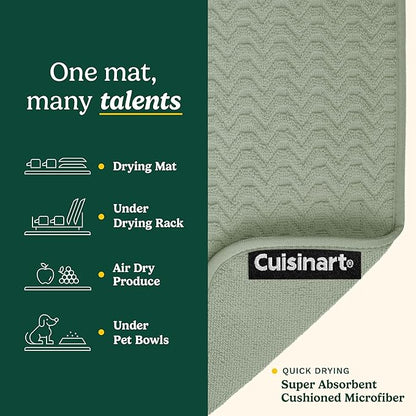 Cuisinart Dish Drying Mats for Kitchen Counter - (2) 18" x 24" Ultra Absorbent Dish Drying Mat XL - Foldable, Machine Washable, Fast Drying Dish Mat (Geostripe) - Image 3