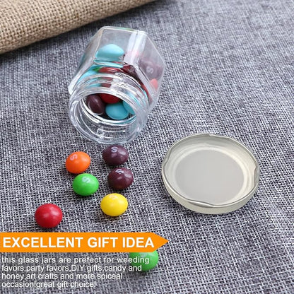 Accguan 30 Pcs 1.5 oz Glass Jars with Silver Lids, Mini Mason Jars for Gifts, Crafts, Wedding, Spice, ExtraTags String