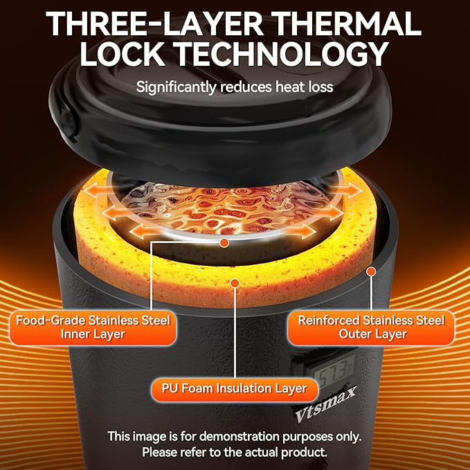 Electric Insulated Beverage Dispenser with Stand 2 Gallon Hot & Cold Drink Dispenser 86-230℉ Adjustable Temperature Real-Time Temperature Display for Tea and Coffee (Black) - Image 5