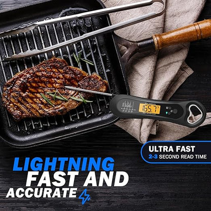 Meat Thermometer Digital, Instant Read Meat Thermometer for Grill and Cooking, with Bottle Opener, Backlight & Calibration Food Thermometer, Kitchen Gadgets for BBQ, Turkey, Candy, Liquids - Image 3