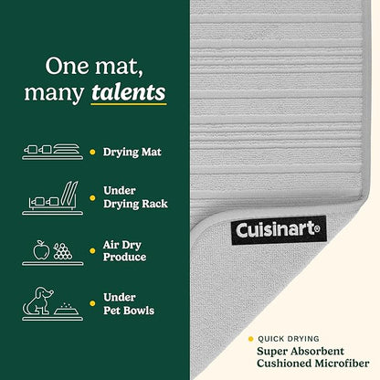 Cuisinart Dish Drying Mats for Kitchen Counter - (2) 18" x 24" Ultra Absorbent Dish Drying Mat XL - Foldable, Machine Washable, Fast Drying Dish Mat (Horizontal Stripes) - Image 3