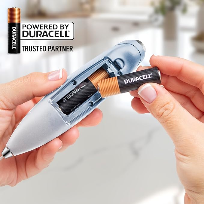 Zulay Kitchen Powerful Milk Frother Wand With 4 AA Duracell Batteries - Ultra Fast Handheld Drink Mixer - Electric Whisk Foam Maker for Coffee, Lattes, Cappuccino, Matcha & Creamer - Cloud - Image 5