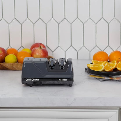 Chef'sChoice Professional Electric Knife Sharpeners Sharp-N-Hone With 100-Percent Diamond Abrasives And Precision Angle Guides For 20-Degree Straight-Edge and Serrated Knives, 2-Stage, Gray