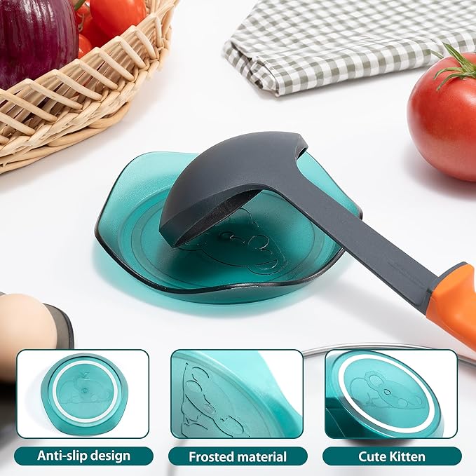 Li&Zhao Spoon Rest for Stove Top - 4 PCS Stove Spoon Holder for Kitchen Counter Pot Lid Holder Coffee Spoon Rest Utensil Rest Cooking