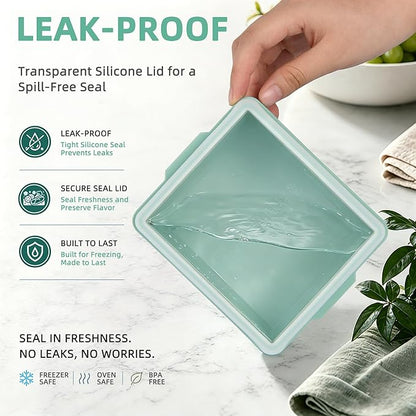 Silicone Soup Freezer Molds with Lids, 2 Cup Extra Large Ice Cube Tray for Meal Prep, BPA-Free, Stackable,Perfect for Freezing Broth, Leftovers, Baked Goods and More, Microwave & Oven Safe - 3 Pack