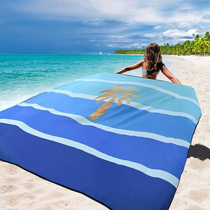 WIWIGO Beach Blanket Waterproof Sandproof Beach Mat 79" X 83"/10'x9'for 2-8 Adults Quick Drying Outdoor Picnic Mat Beach Accessories for Travel, Camping, Hiking - Image 4
