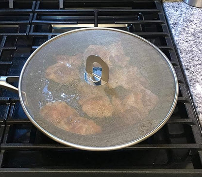 Antallcky 3 Pack Grease Splatter Screen for Frying Pan with Fold Flat Knob-Grease Splatter Guard Shield-No Cooking Oil Mess–No Burns–Ultra Fine Mesh Lids-Rust Free Stainless Steel- 9.8,11.5,13 Inch - Image 9