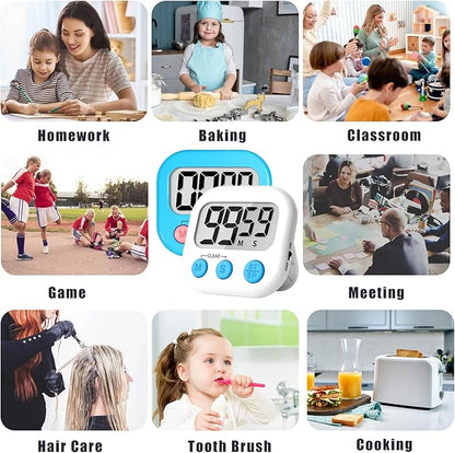 ZILLEEN Classroom Timer for Kids Teachers 2 Pack Digital Timers, Blue & White - Image 5