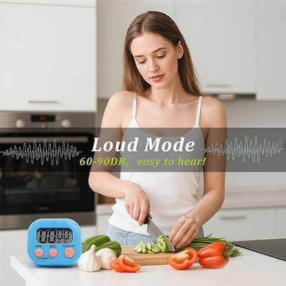 6 Pack Multi-Function Electronic Timer - Kitchen Timer,Magnetic Digital Timers,Big LCD Display, ON/Off Switch,Extensively Use in Cooking,Gym, Meeting, Classroom,Kitchen,Study,Work,Outdoor Activities