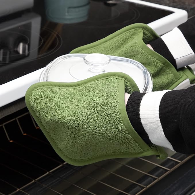 RITZ Terry Pocket Mitt & Hot Pad: Unparalleled Heat Resistant, Durable 100% Cotton – Ergonomically Designed for Optimal Grip – Easy-Care Machine Washable – 2-Pack, Cactus - Image 2