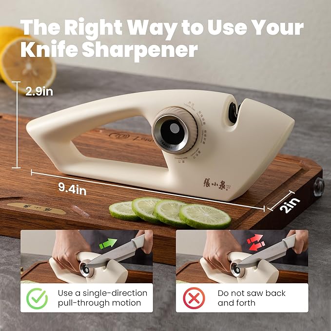 5 in 1 Knife Sharpener for Kitchen, 5-Stage with Tungsten Diamond Ceramic, for Straight & Serrated Knives and Scissors
