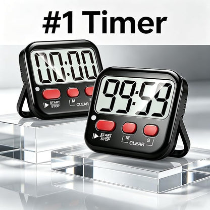 Antonki 2 Pack Digital Timer for Kids, Magnetic Countdown Kitchen Timers for Cooking, Egg, Classroom, Teacher, Exercise, Study, Oven - Battery Included - Image 2