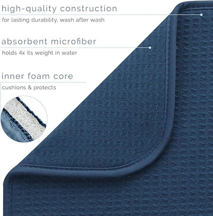 S&T INC. Dish Drying Mat XL, 18” x 24”, Absorbent Microfiber Kitchen Counter Mat, Dish Drying Pad for Dishes, Utensils, Pots and Pans, Extra Large, Navy - Image 3