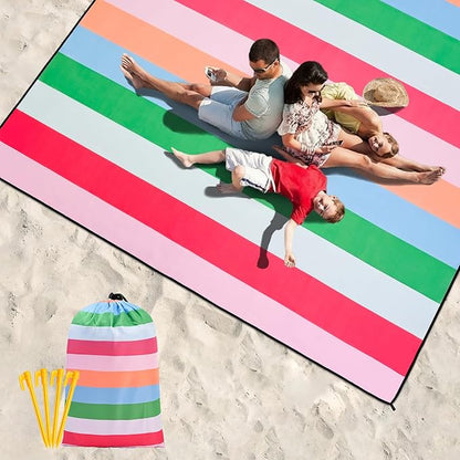HIHOHO Beach Blanket Waterproof Sandproof Extra Large Beach Mat 79" X 83"/120"x108"for 1-8 Adults Quick Drying Durable Outdoor Picnic Mat for Beach Travel Camping Hiking
