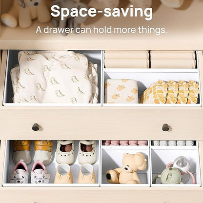 Vtopmart 12 Pack Baby Clothes Organizer, Dresser Drawer Organizer for Baby Clothing, Foldable Fabric Closet Drawer Storage Bins, Nursery Dresser Dividers for Bra, Socks, Ties, Scarf - Image 2