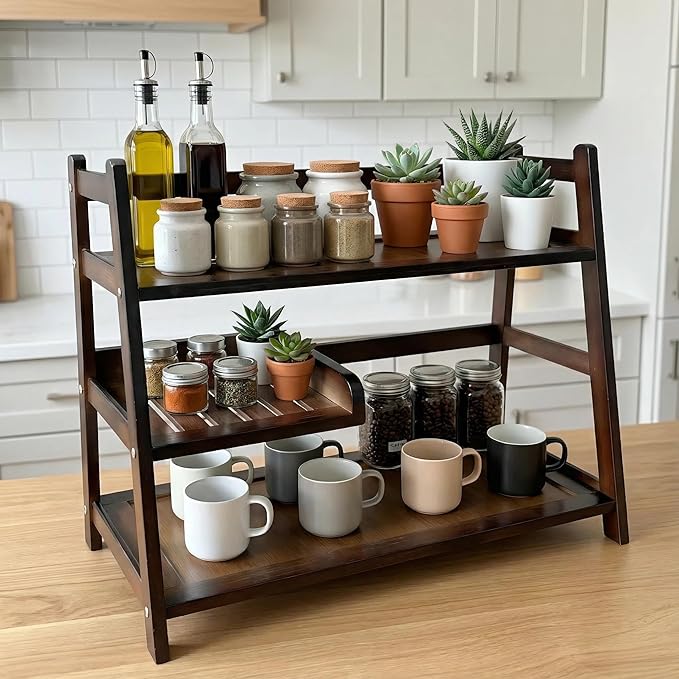 3 Tier Bamboo Matcha Station, coffee station organizer Shelf with Drawer for Kitchen Countertop, Tea Bar - Matcha Powder, Tools & Cup Organizer for Matcha Lovers, Home Baristas. - Image 7
