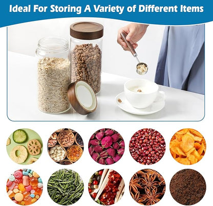 Glass Jar with Screw Top Lid 37oz Borosilicate Glass Spice Jars Seasoning Containers Kitchen Glass Food Storage Canisters for Pantry Liquid Tea Bath Salts Fermenting - Image 3