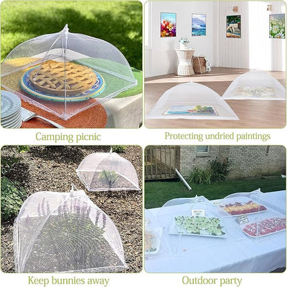 Food Cover Food Tent Set, 2 Extra Large 40"X24" and 6 Standard 17"X17" Mesh Food Covers for Outside, 8 Pack Collapsible, Reusable Pop-Up Umbrella Food Nets for Picnics, Outdoor Camping, Parties, BBQ - Image 6