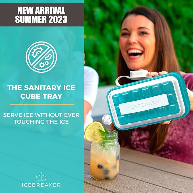 ICEBREAKER POP - 4 IN 1 - DISPENSER - MAKER - BIN - ICE PACK - Make And Serve Ice Without Ever Touching The Ice - The Sanitary Silicone Ice Tray for Freezer With Lid - Ice Cube Tray - Image 2