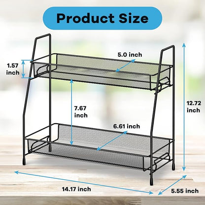 SPISPI Spice Rack Organizer for Cabinet, Bathroom Organizer Countertop, Bathroom Counter Organizer, Kitchen Countertop Organizer, Bathroom Vanity Organizer (Pack of 2) - Image 2