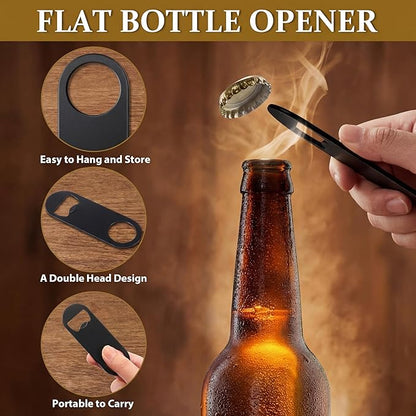 Remerry Bottle Openers Stainless Steel Flat Bottle Opener Bulk 3.4 x 1.3 Inches Bartender Beer Key Soda Can Mini Speed for Kitchen, Bar or Restaurant(Black,150 Pcs) - Image 3