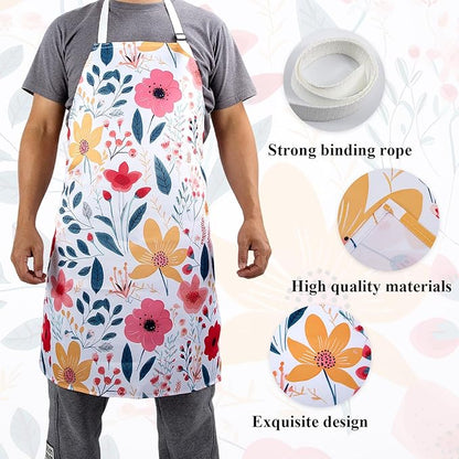 13 Pcs Kitchen Stuff Accessories Include 5 Cute Wooden Spoons & 2 Kitchen Oven Mitts & 2 Pot Holders & 2 Kitchen Apron & 2 Kitchen Towel,Gifts for Women