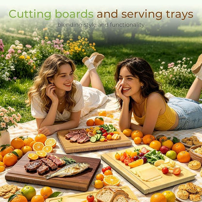Book Cutting Board Set with Wooden Stand-Wooden Kitchen Cutting Boards That Look Like Books for Vegetables Cheese Meat, Chopping Board Gift Set for Home Cooks & Kitchen Decor - Image 8