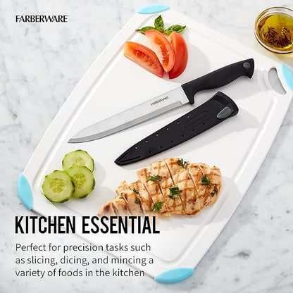 Farberware Edgekeeper 8-Inch Slicing Knife with Self-Sharpening Blade Cover, High Carbon-Stainless Steel Kitchen Knife with Ergonomic Handle, Razor-Sharp Knife, Black - Image 6