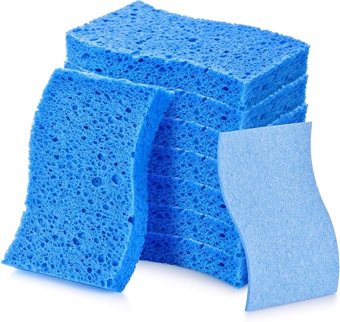 8PCS Dish Sponges Kitchen, Premium Blue Dish Washing Kitchen Sponge, Compressed Cleaning Sponges for Cleaning Kitchen and Bathroom, Non Scratch Scrub Sponge, Cleans Quickly and Well by Unknown