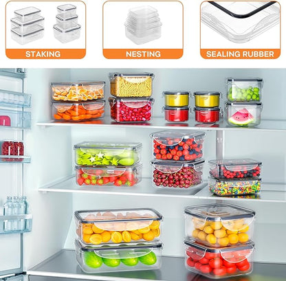 54 PCS Food Storage Containers with Lids Airtight (27 Lids &27 Containers) Leakproof Meal-Prep Kitchen Organization,Reusable Containers for Food Plastic Microwave/Dishwasher Safe with Labels & Pen - Image 5
