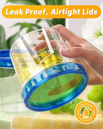 BiuLeon 12 Pack-24 oz Freezer Storage Containers, Plastic Food Storage Containers with Twist Top Lids, BPA Free and Reusable Soup Containers with Lids, Leakproof/Microwave/Dishwasher Safe - Image 6