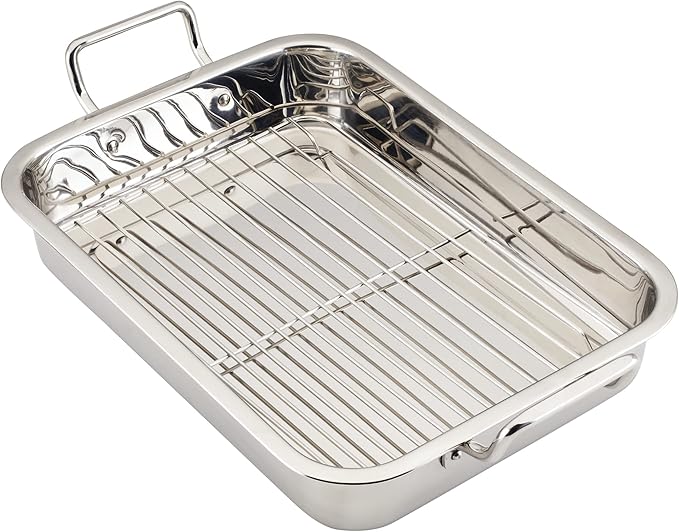 Farberware Classic Traditions Stainless Steel Roaster/Roasting Pan with Rack, 17 Inch x 12.25 Inch - Image 10