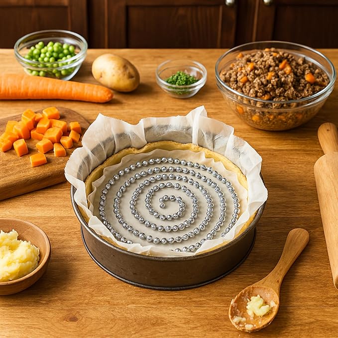 Mrs. Anderson's Baking Pie Weights | Stainless Steel Stoneware Beads for Blind Baking | Heat-Safe, Food-Safe, Easy to Use | Prevents Shrinking, Puffing, Bubbling | Connected Chain Weights - Image 9