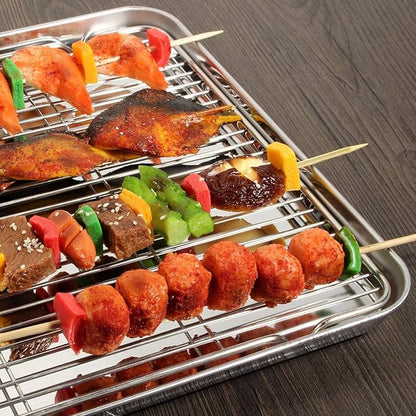 Stainless Steel Cooling Racks, Set of 3, 8.6L x 6.2W x 0.5H Inch, Wire Racks for Cooking, Baking, Roasting, Grilling, Dishwasher Safe