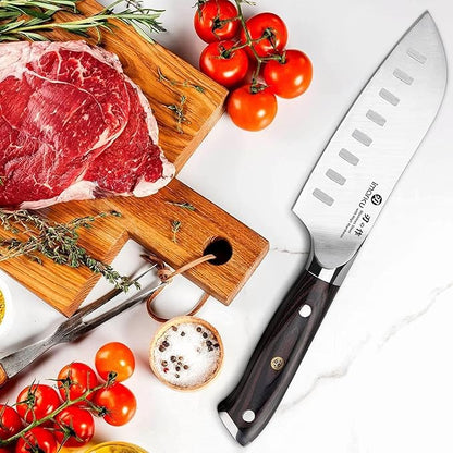 imarku Santoku Knife Chef Knife 5 inch Ultra Sharp Asian Knife Japanese Chef Knife - Japanese High Carbon Stainless Steel - Ergonomic Pakkawood Handle, Best Choice for Home Kitchen - Image 2