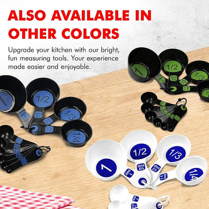 Chef Craft Easy to Read Plastic, Measuring Cup Set, 10 piece set, Blue - Image 7