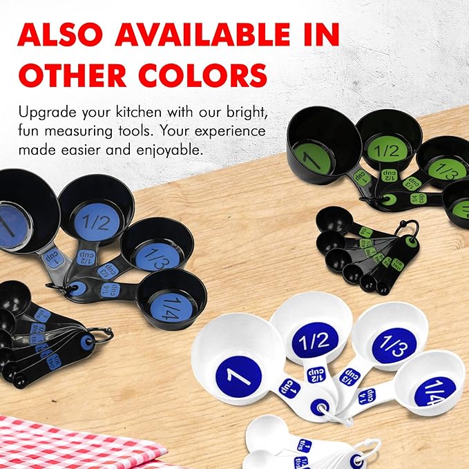 Chef Craft Easy to Ready Plastic Measuring Cup Set, 10 piece set, Green - Image 7