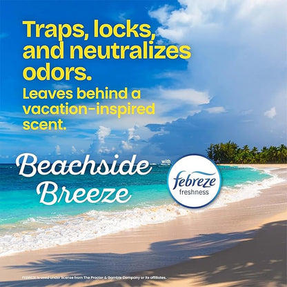 Glad Odorshield Small Drawstring Trash Bags, 4 Gal, Febreze Beachside Breeze, 34 Ct, Pack May Vary
