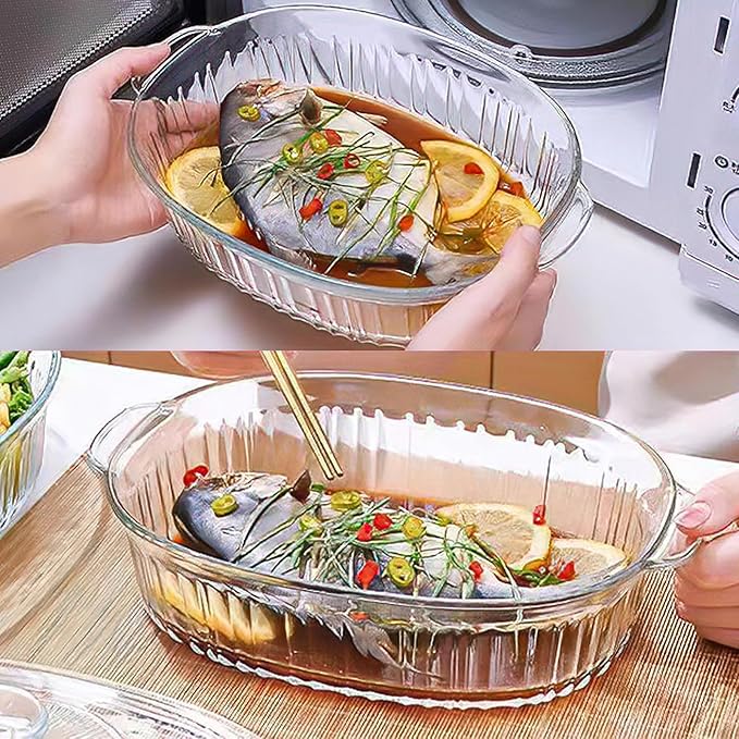 M MCIRCO 4-Piece Glass Casserole Baking Dish, Set of 2 Casseroles With Glass Lids, 1.9 Qt and 3 Qt - Image 7